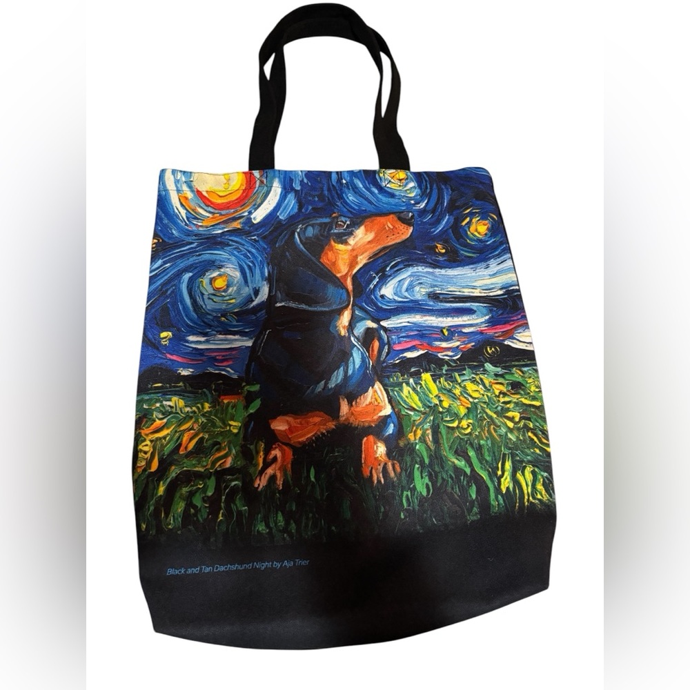 Starry Night Dachshund Tote Bag